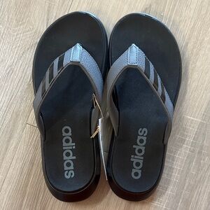 Adidas Black and Gray Sandals